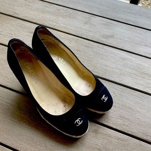 Chanel wedge espadrilles